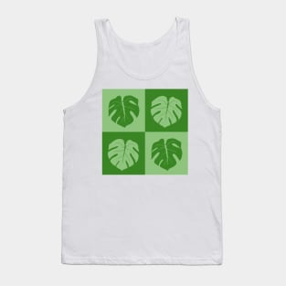 Monstera Checkerboard Tank Top